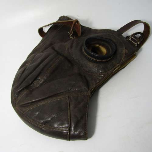 WW2 B-Type Pilot flying helmet as used in Battle of Britain - ear cups removed - marked AM - size 2