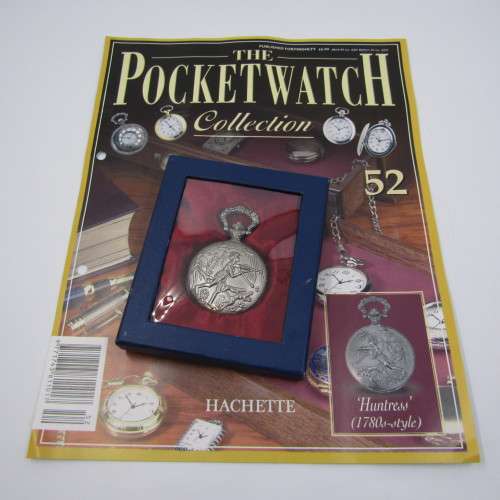 1780`s Style Huntress full hunter quartz pocket watch - Hachette pocket watch collection #52