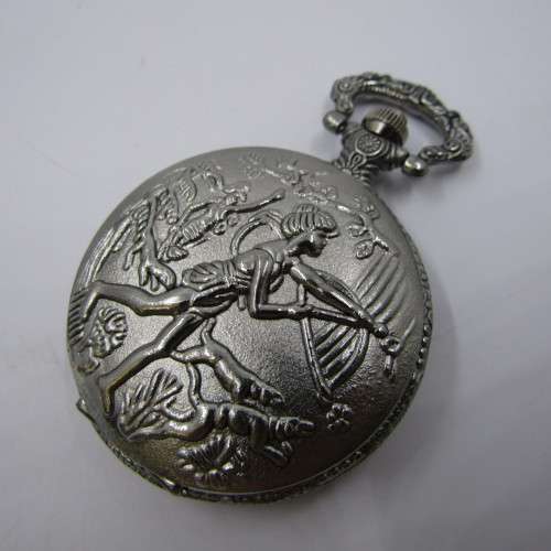 1780`s Style Huntress full hunter quartz pocket watch - Hachette pocket watch collection #52