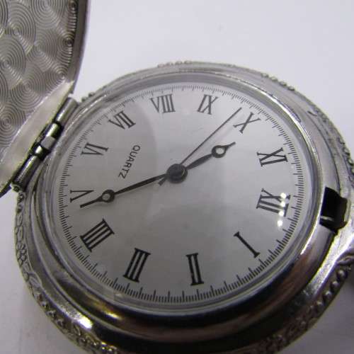1780`s Style Huntress full hunter quartz pocket watch - Hachette pocket watch collection #52