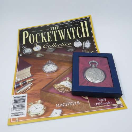 1990`s Style Rugby full hunter quartz pocketwatch - Hachette pocketwatch collection #56 - Working