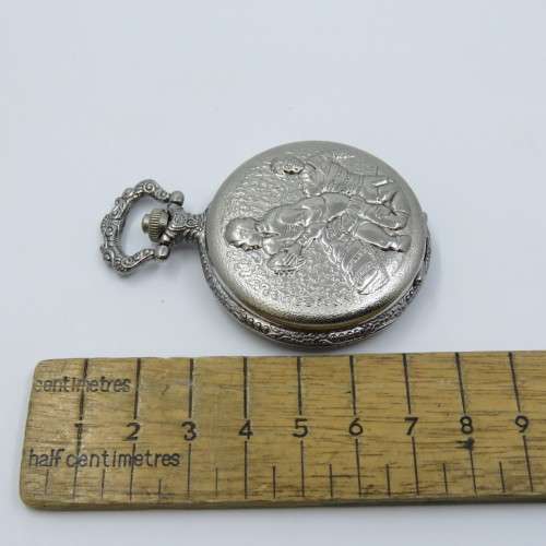 1990`s Style Rugby full hunter quartz pocketwatch - Hachette pocketwatch collection #56 - Working
