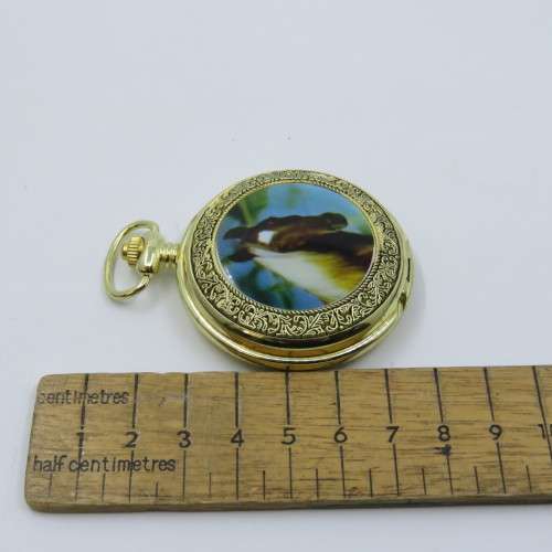 1970`s Style Golden Mane full hunter quartz pocketwatch - Hachette pocketwatch collection #57