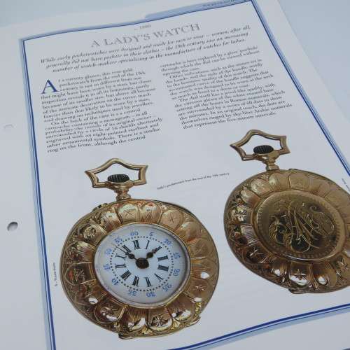 1880`s Style Floral full hunter quartz pocketwatch - Hachette pocketwatch collection #36 - Working