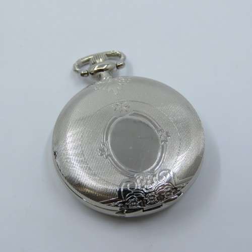 1880`s Style Floral full hunter quartz pocketwatch - Hachette pocketwatch collection #36 - Working
