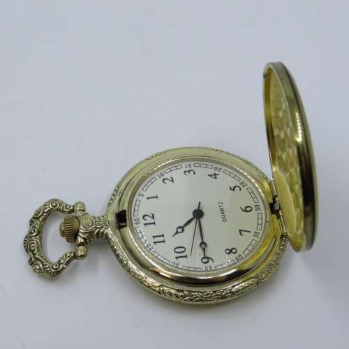 1870`s Style Alhambra full hunter quartz pocketwatch - Hachette pocketwatch collection #51 - Working