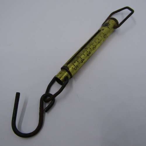 Vintage brass 5 lbs hanging scale - Made in England