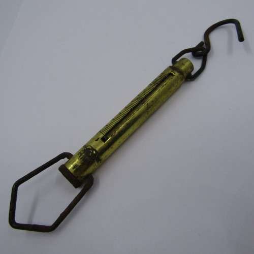 Vintage brass 5 lbs hanging scale - Made in England