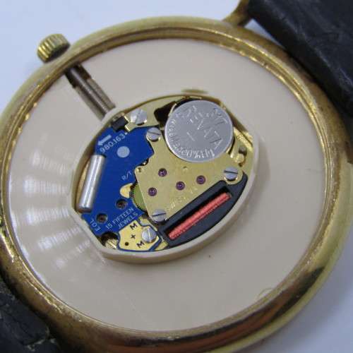 Raymond Weil 9808 quartz 18kt Gold Plated mens watch - 32mm without crown - working