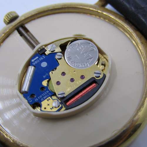 Raymond Weil 9808 quartz 18kt Gold Plated mens watch - 32mm without crown - working