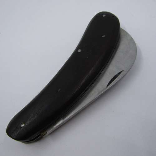 Vintage large pruning knife with wooden handle