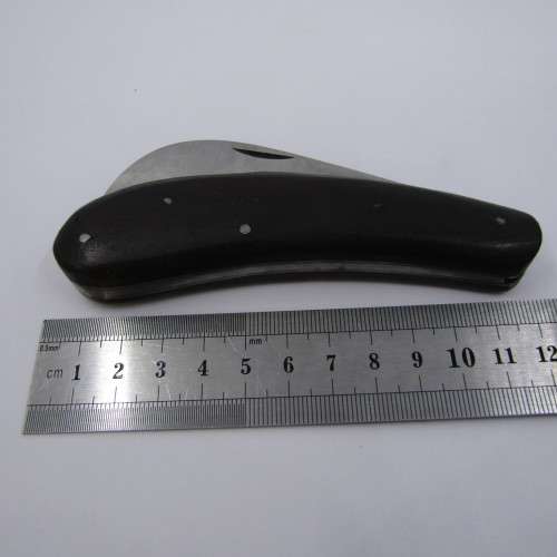 Vintage large pruning knife with wooden handle