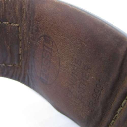Fossil JR-9991 Quartz mens fashion watch with leather strap - scratched glass - working