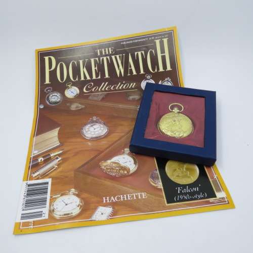 1950`s Style Falcon Full hunter quartz pocketwatch - Hachette pocketwatch collection #21 - Working