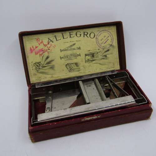 Vintage Allegro safety razor blade sharpener in box