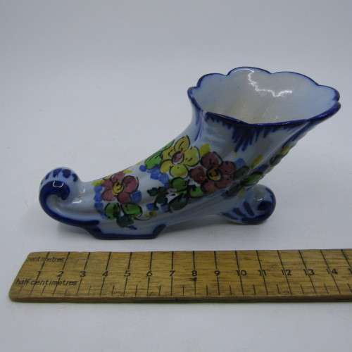 Italian vintage hand painted flower vase