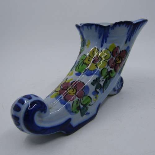 Italian vintage hand painted flower vase