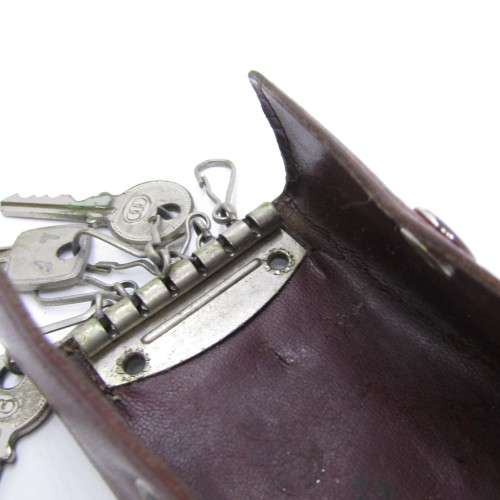 Vintage leather key holder pouch