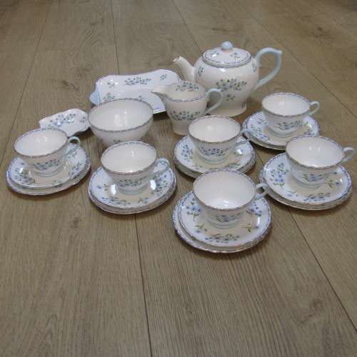 Vintage Shelley Blue Rock 24 Piece tea set