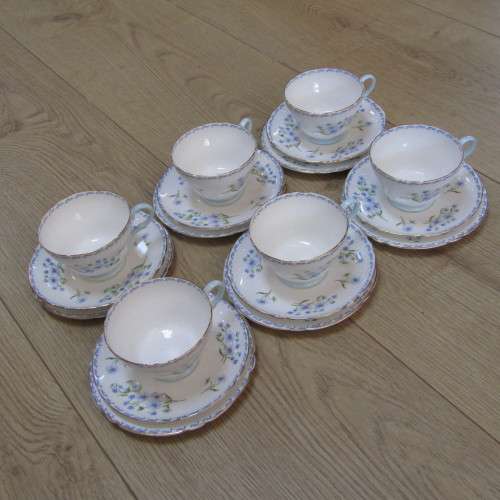 Vintage Shelley Blue Rock 24 Piece tea set