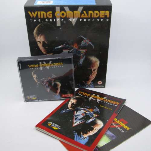Vintage Wing Commander computer game in box - books and cd`s