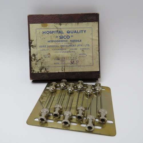 Set of vintage Hospital Quality `Sico` Hypodermic needles