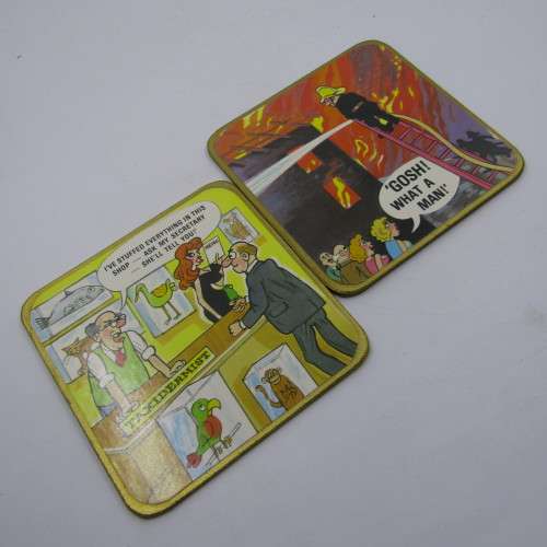 Set of 6 Adult humor cartoon coasters