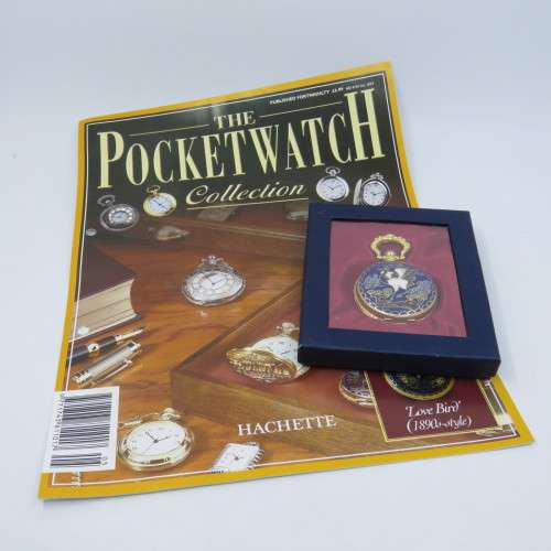 1890`s Style Love Bird full hunter quartz pocketwatch - Hachette pocketwatch collection #5 - Working