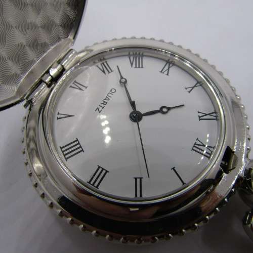 1920`s Style Neptune full hunter Quartz pocket watch - Hachette pocket watch collection #20 - workin
