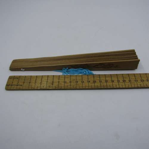 Vintage Chinese wooden fan in original box