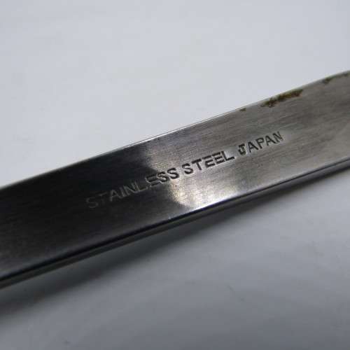 Vintage Japanese stainless steel oyster and mussel set with opener