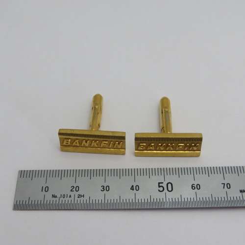 Pair of vintage Bankfin cufflinks in original bag