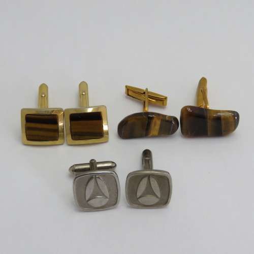 Lot of 3 Pairs of vintage cufflinks