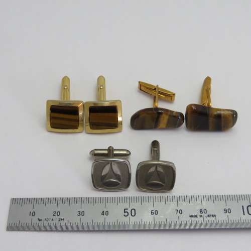 Lot of 3 Pairs of vintage cufflinks