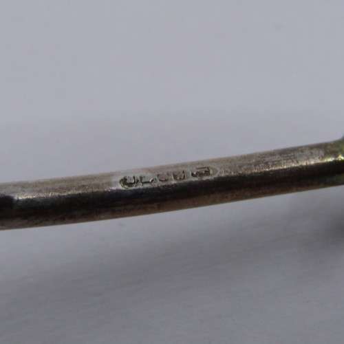 James Dixon silver plated sugar sifter spoon - scans as 90% silver but hallmark indicates silver pla
