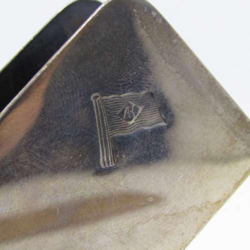 Shipping Line silver plated match stand and ashtray - Alfred Holt and Co. - Blue Funnel Line