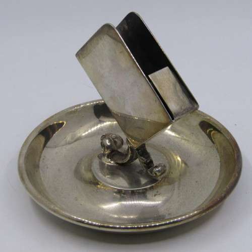 Shipping Line silver plated match stand and ashtray - Alfred Holt and Co. - Blue Funnel Line