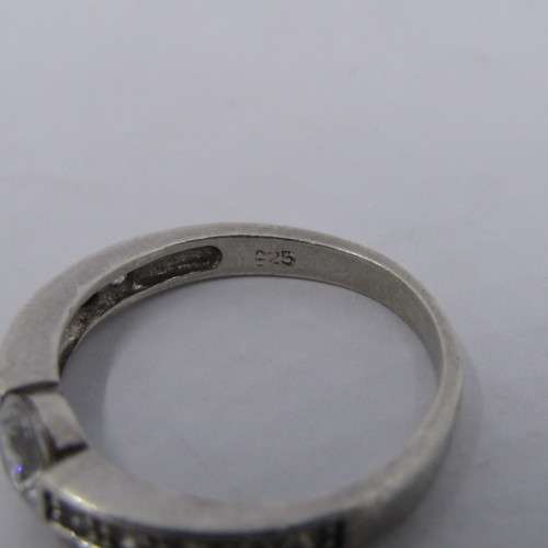 Sterling Silver ring with Cubic Zirconia - weighs 2.5 grams - size N/7