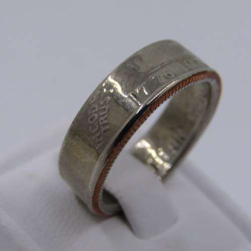 Ring made from 1976 USA quarter - size L/7