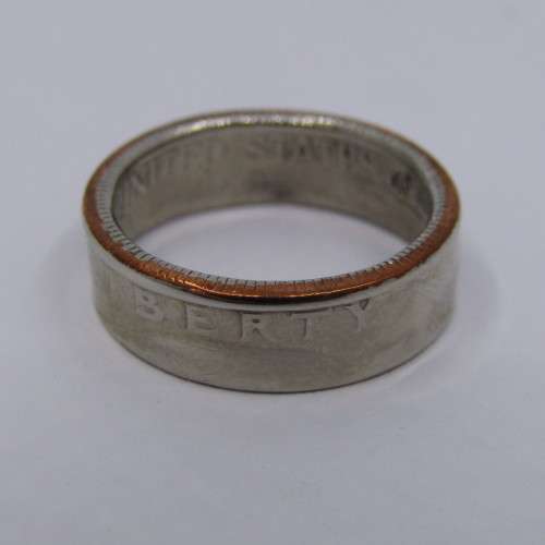 Ring made from 1976 USA quarter - size L/7