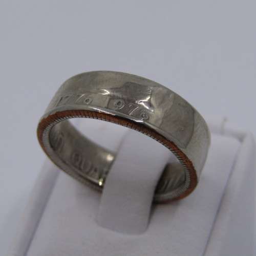 Ring made from 1976 USA quarter - size L/7