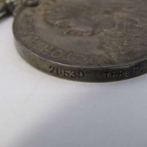 Boer War QSA medal with 3 clasps issued to 26530 Tpr P. van Haght, SA Light Horse - one clasp loose