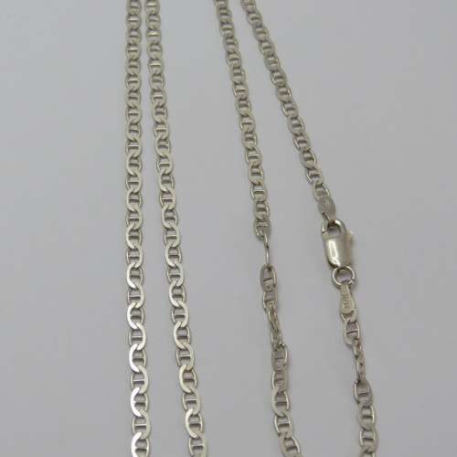 Sterling silver flat mariner necklace - Weighs 4,5 g - Length 50 cm