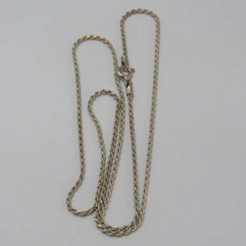 Sterling silver rope chain necklace - Weighs 3,1 g - Length 44,5 cm