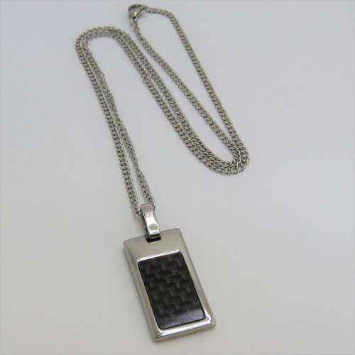 Stainless steel mens necklace and pendant - Length 50 cm