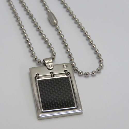 Stainless steel necklace and pendant - Length 51 cm