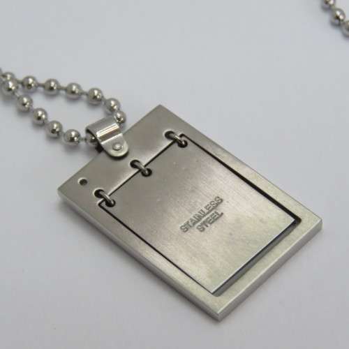 Stainless steel necklace and pendant - Length 51 cm