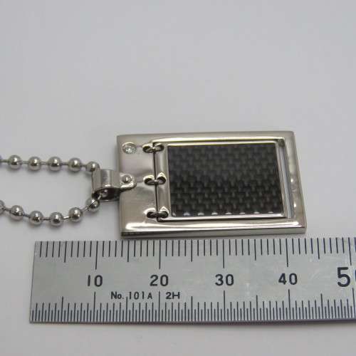Stainless steel necklace and pendant - Length 51 cm