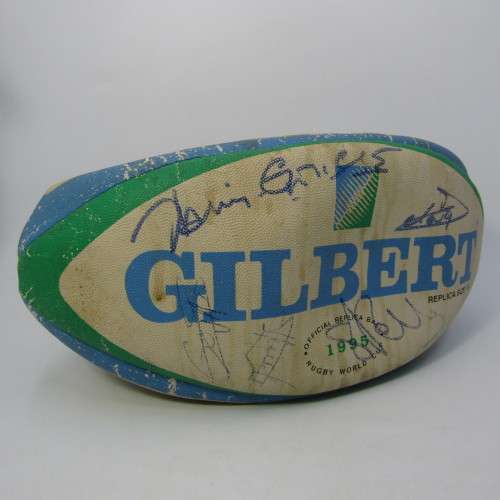 Gilbert Rugby ball signed by 1995 Rugby World Cup France team