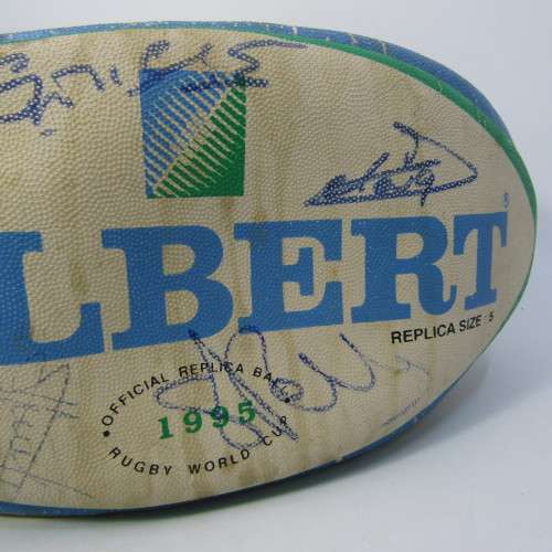 Gilbert Rugby ball signed by 1995 Rugby World Cup France team